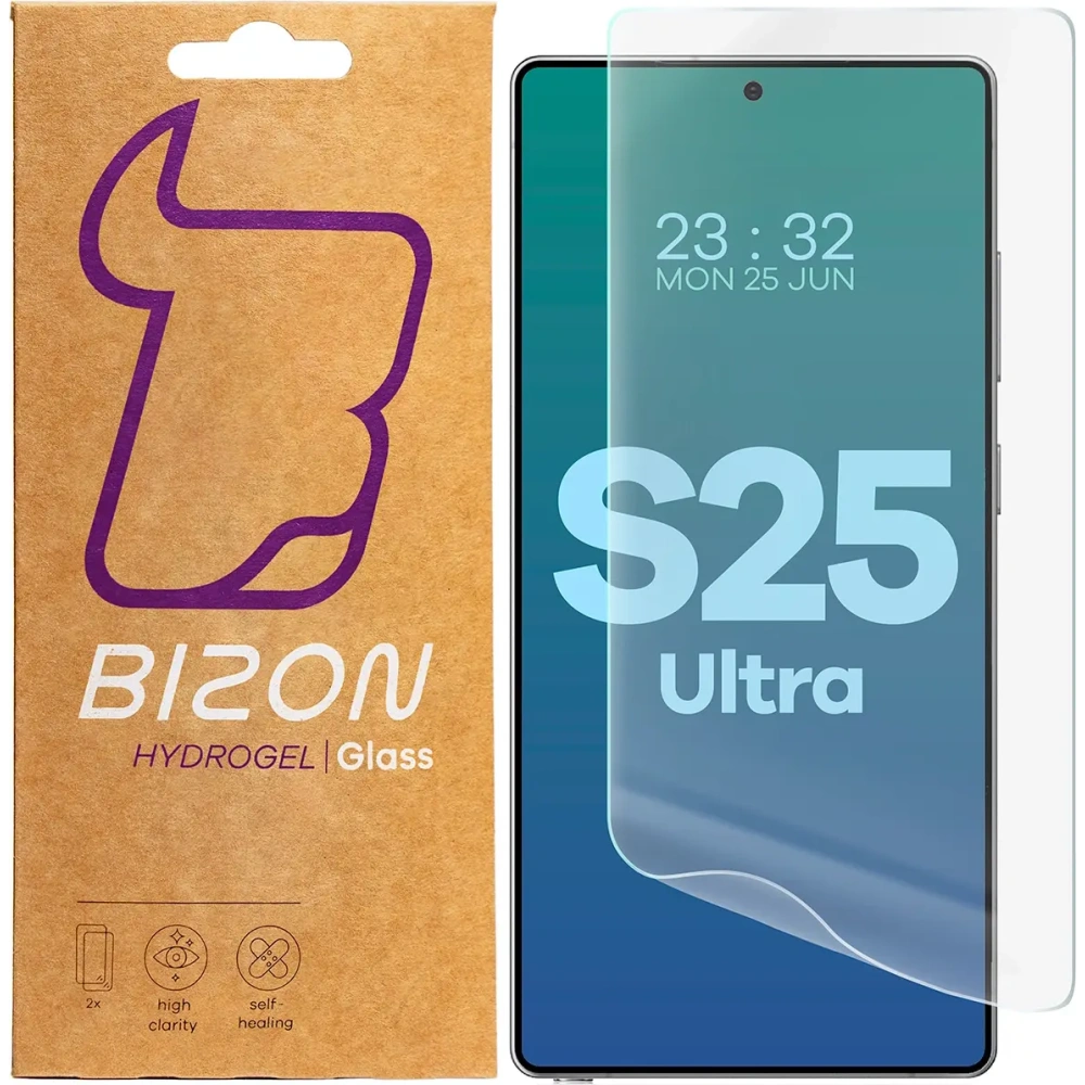 Folia hydrożelowa na ekran Bizon Glass Hydrogel Front do Samsung Galaxy S25 Ultra [2 PACK]
