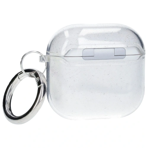 Kup Elastický obal s karabinou Bizon Case Headphone Clear pro Apple AirPods 4 průhledný s třpytkami - BIZ8024 - {ean13} - Sklep Home Screen
