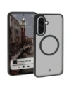 Etui z pierścieniem magnetycznym Bizon Case MatteO do Samsung Galaxy A36 5G półprzezroczyste z czarną ramką