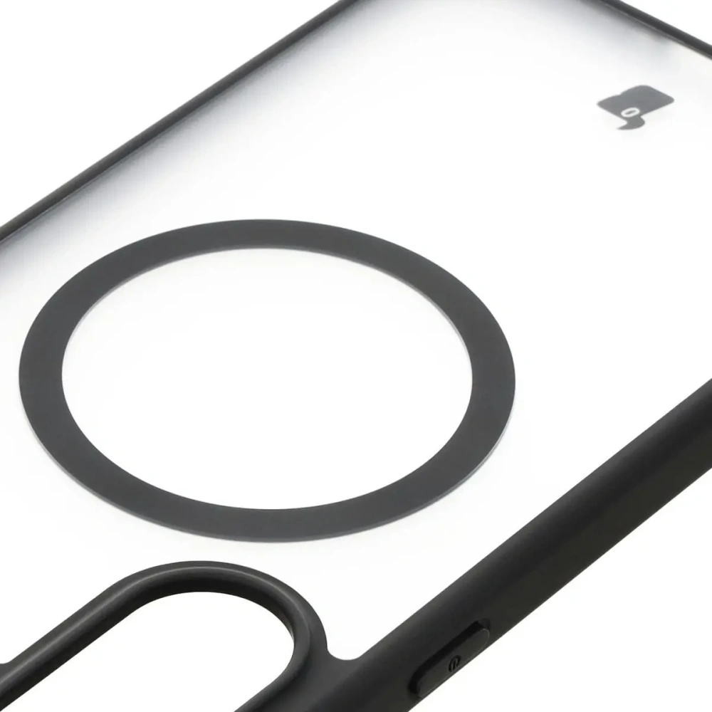 Etui z pierścieniem magnetycznym Bizon Case MatteO do Samsung Galaxy A36 5G półprzezroczyste z czarną ramką