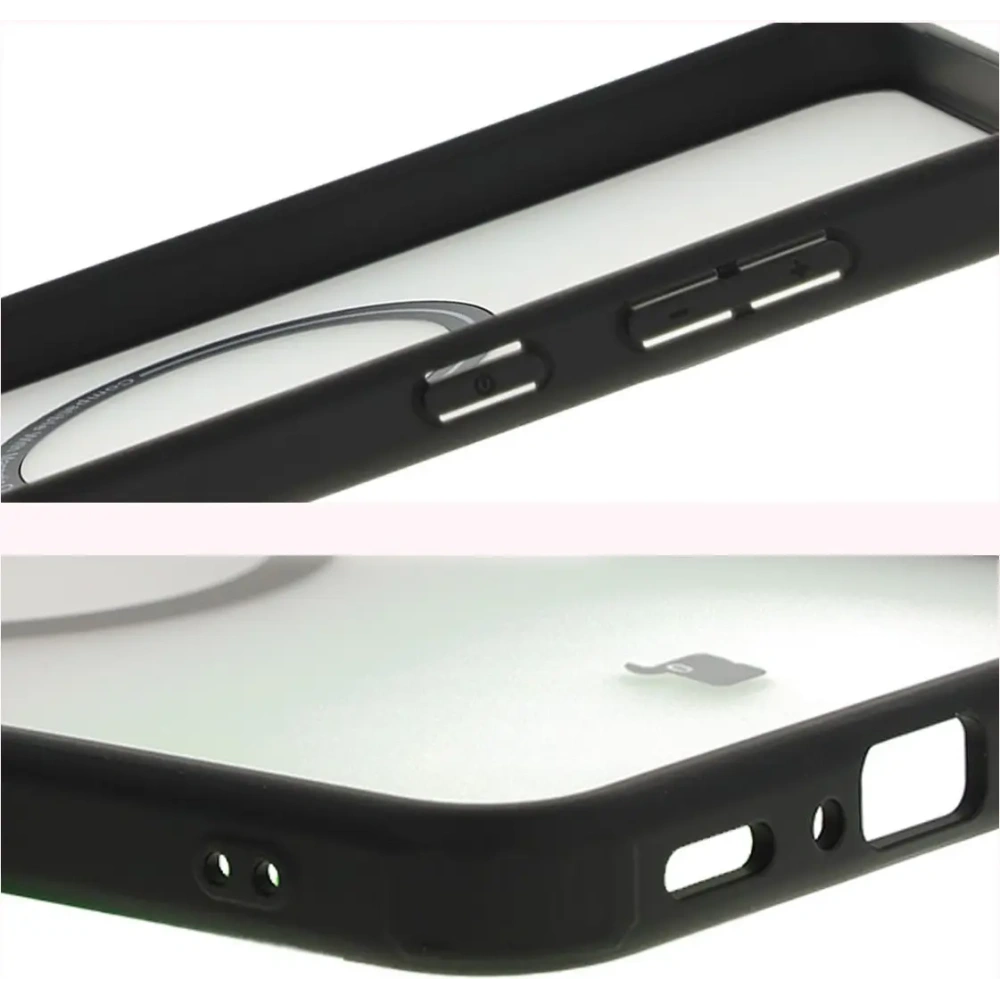 Etui z pierścieniem magnetycznym Bizon Case MatteO do Samsung Galaxy A36 5G półprzezroczyste z czarną ramką