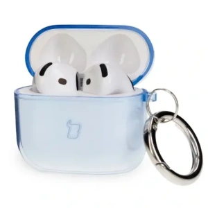 Kup Elastyczne etui z karabińczykiem Bizon Case Headphone Clear do Apple AirPods 4 przezroczysto-niebieskie - BIZ8030 - {ean13} - Sklep Home Screen
