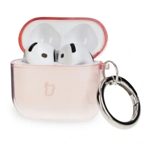 Kup Elastyczne etui z karabińczykiem Bizon Case Headphone Clear do Apple AirPods 4 przezroczysto-różowe - BIZ8031 - {ean13} - Sklep Home Screen