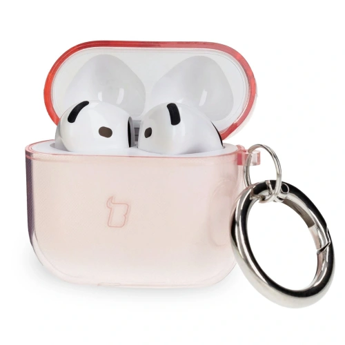 Kup Elastyczne etui z karabińczykiem Bizon Case Headphone Clear do Apple AirPods 4 przezroczysto-różowe - BIZ8031 - {ean13} - Sklep Home Screen