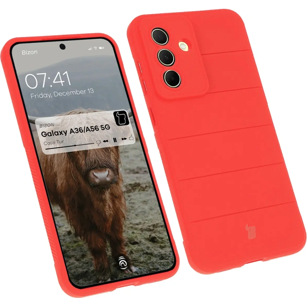 Pancerne etui Bizon Case Tur do Samsung Galaxy A36 5G / A56 5G czerwone