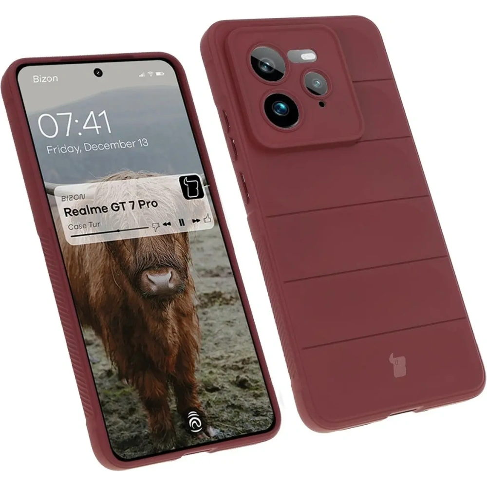 Pancerne etui Bizon Case Tur do Realme GT 7 Pro ciemnofioletowe