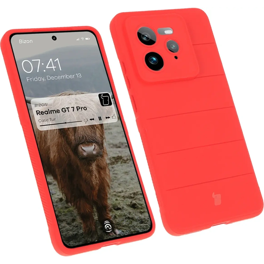 Pancerne etui Bizon Case Tur do Realme GT 7 Pro czerwone