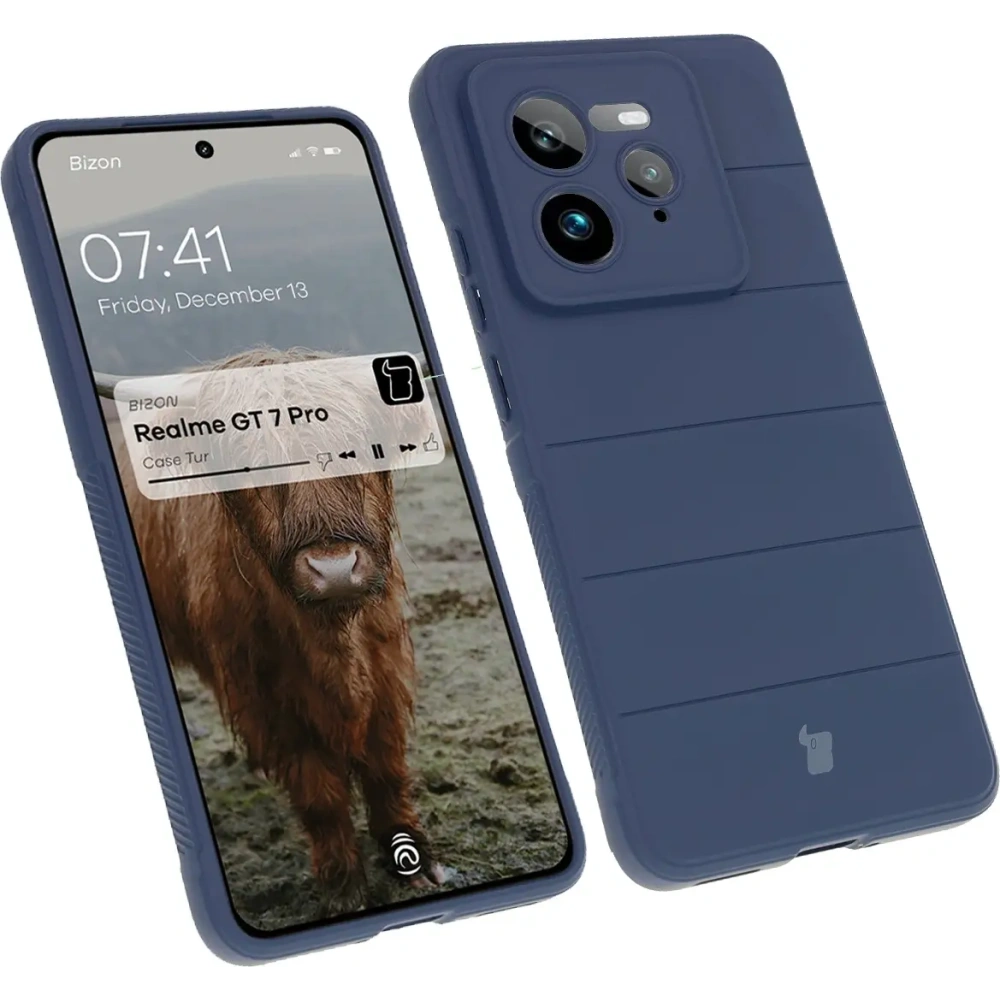 Pancerne etui Bizon Case Tur do Realme GT 7 Pro granatowe