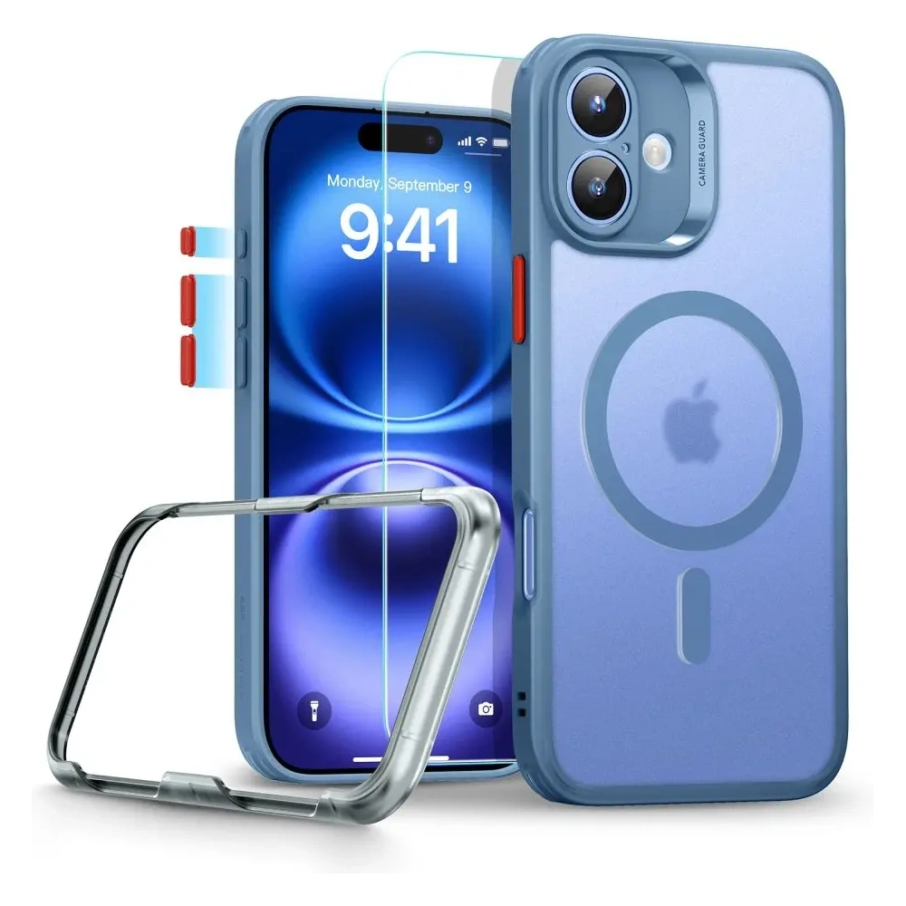 Etui + szkło  ESR Classic Pro Set Halolock MagSafe Apple iPhone 16 Frosted Blue