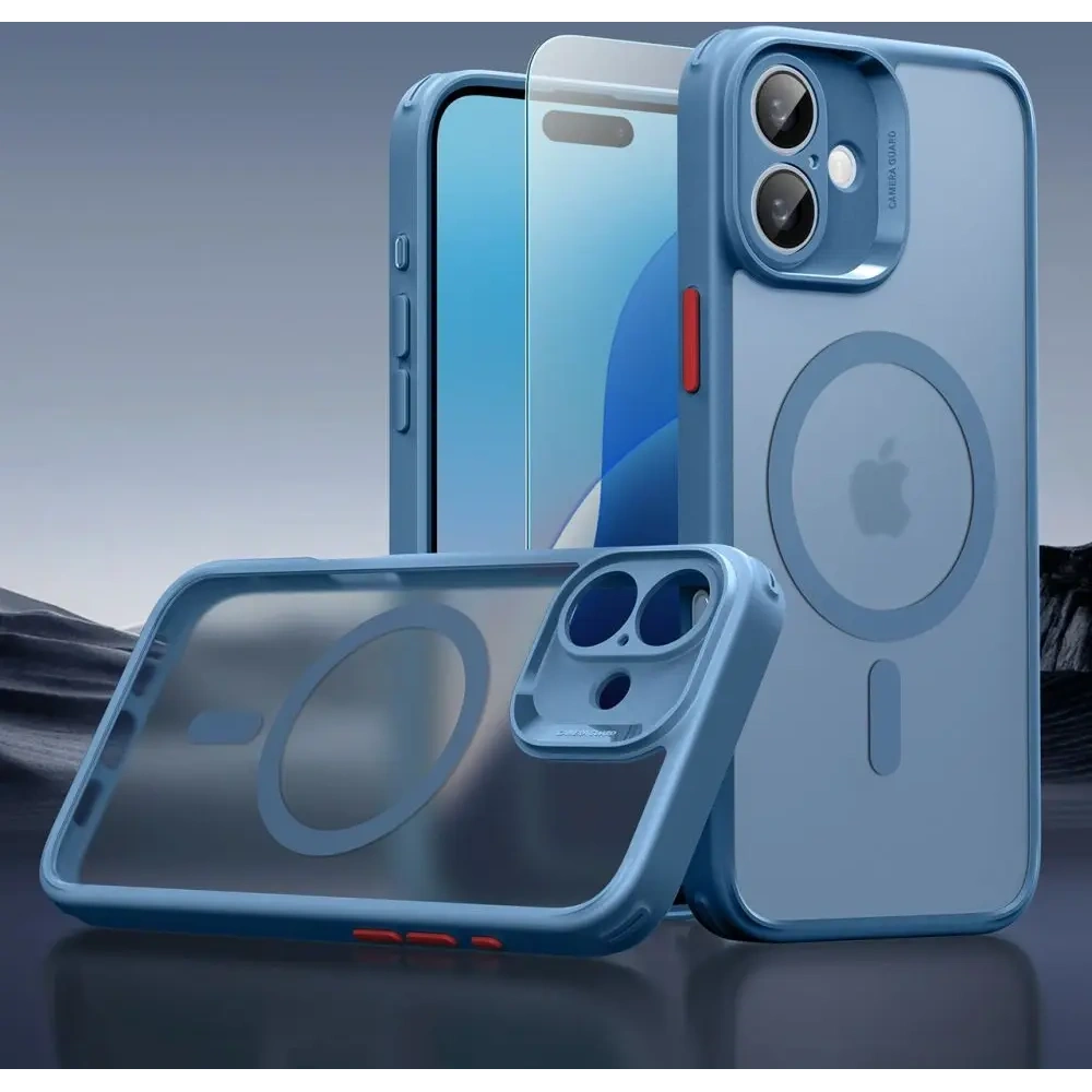 Etui + szkło  ESR Classic Pro Set Halolock MagSafe Apple iPhone 16 Frosted Blue