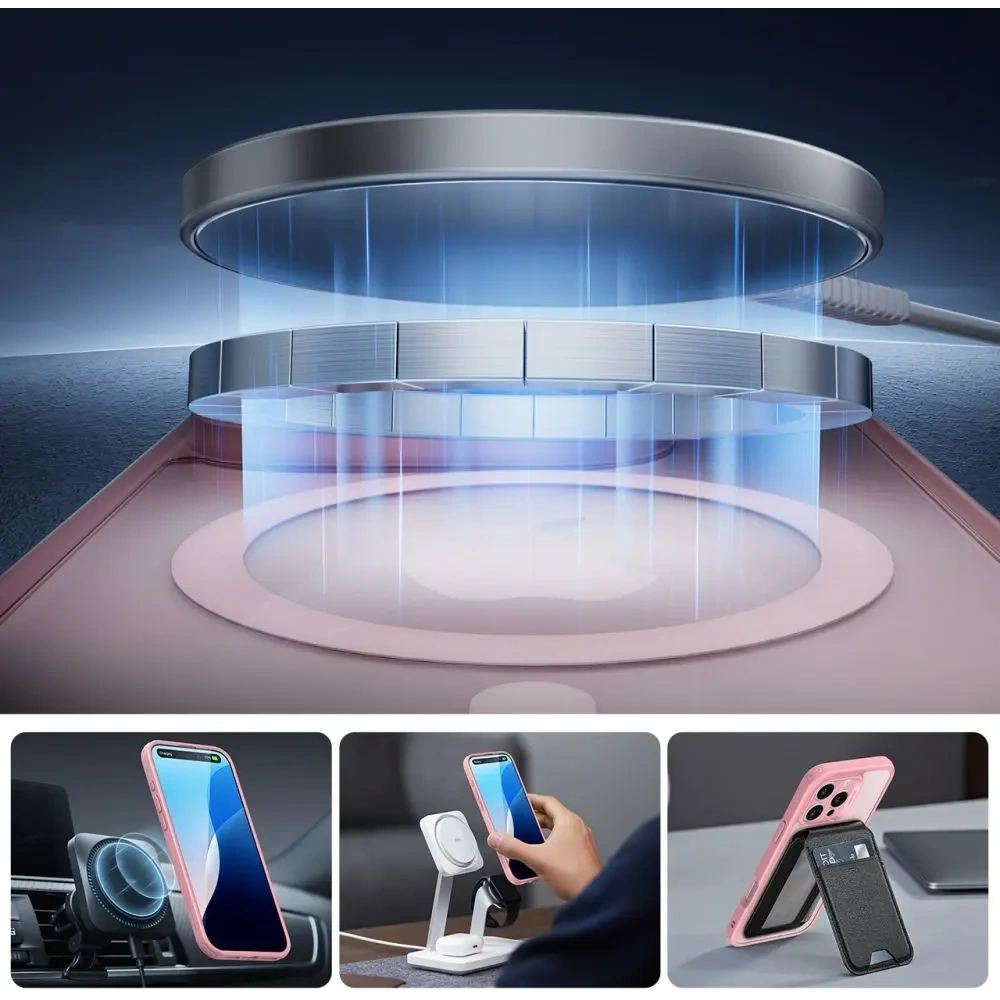 Etui + szkło  ESR Classic Pro Set Halolock MagSafe Apple iPhone 16 Pro Max Frosted Pink