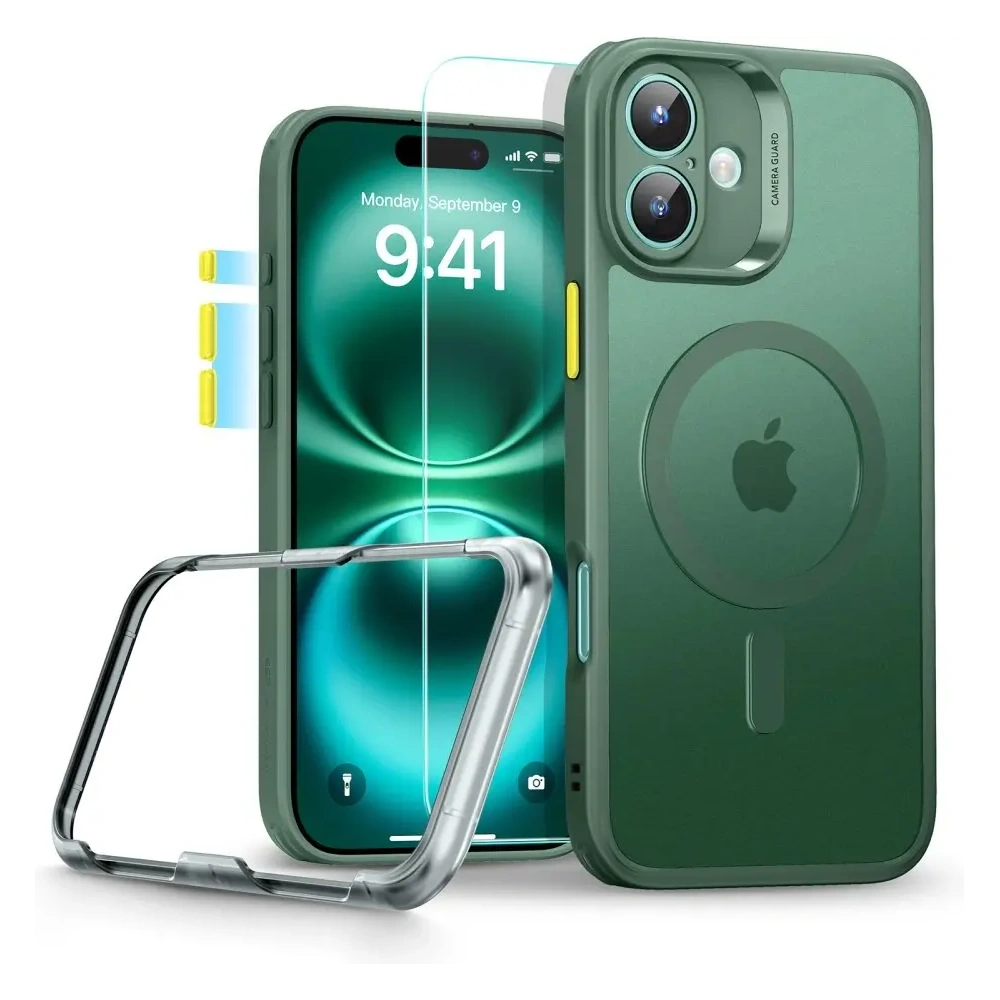 Etui + szkło  ESR Classic Pro Set Halolock MagSafe Apple iPhone 16 Frosted Green