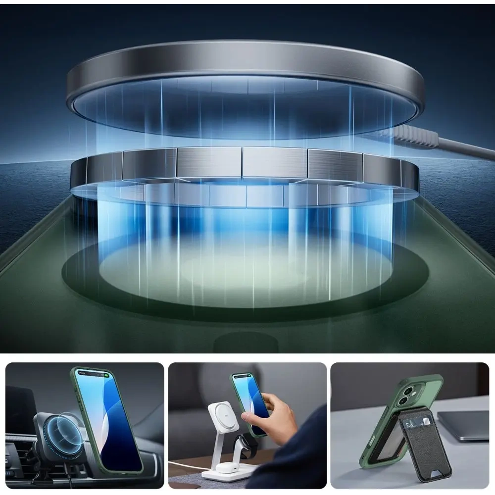 Etui + szkło  ESR Classic Pro Set Halolock MagSafe Apple iPhone 16 Frosted Green