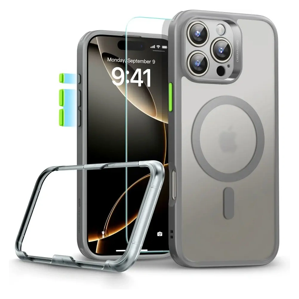 Etui + szkło  ESR Classic Pro Set Halolock MagSafe Apple iPhone 16 Pro Frosted Grey