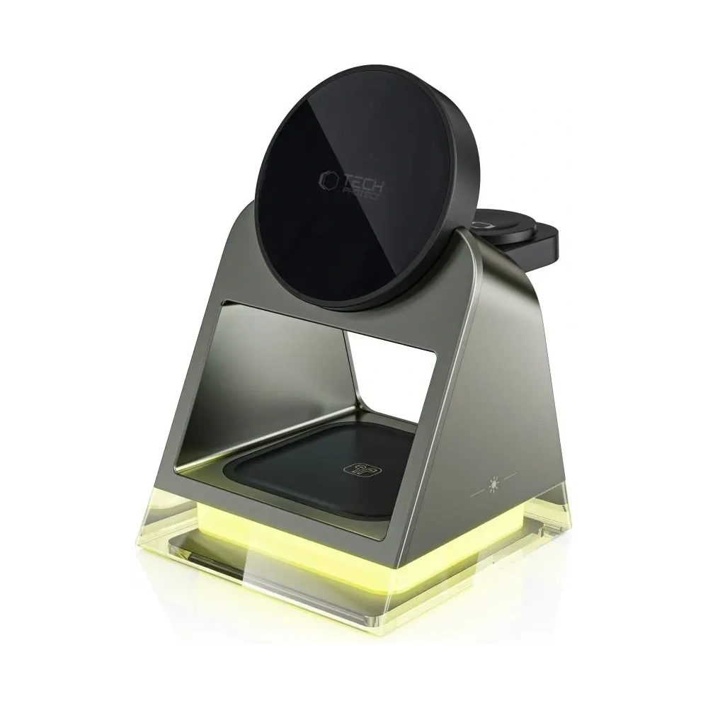 Ładowarka bezprzewodowa Tech-Protect QI15W-A43 3in1 Magnetic MagSafe Wireless Charger Black