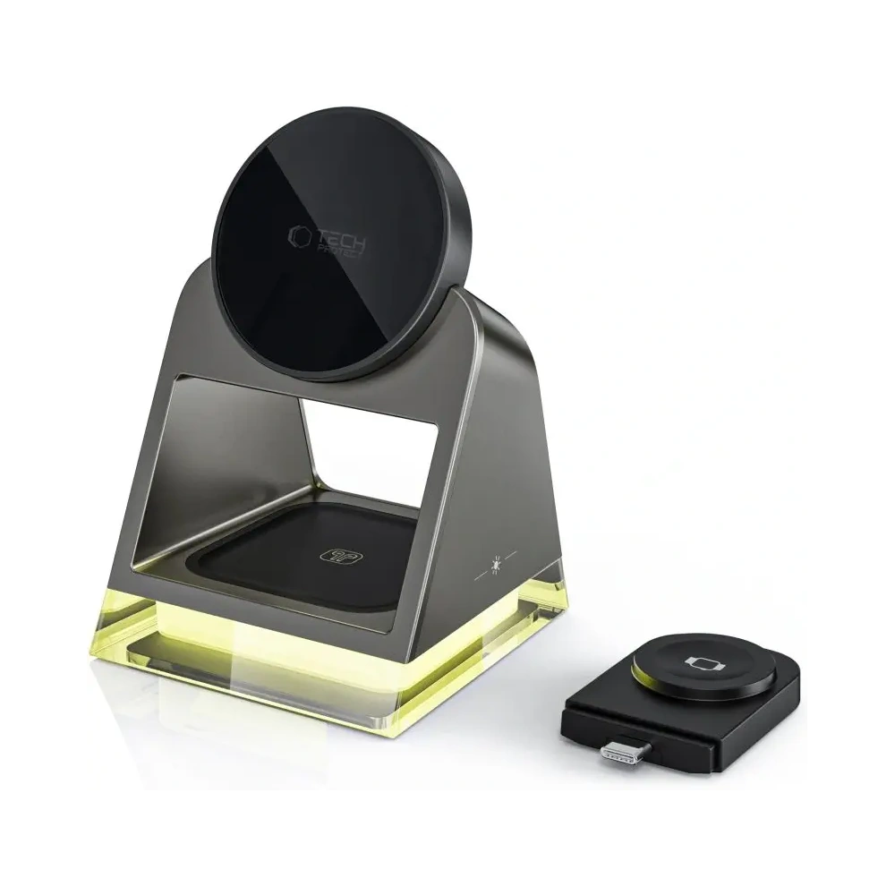 Ładowarka bezprzewodowa Tech-Protect QI15W-A43 3in1 Magnetic MagSafe Wireless Charger Black