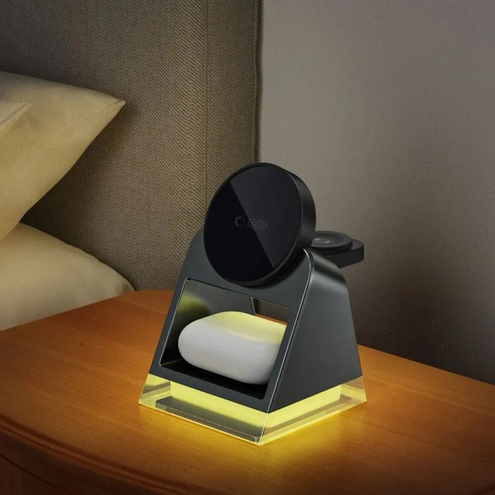 Ładowarka bezprzewodowa Tech-Protect QI15W-A43 3in1 Magnetic MagSafe Wireless Charger Black