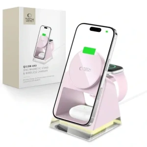 Kup Tech-Protect QI15W-A43 3in1 Magnetic MagSafe Wireless Charger Baby Pink - THP3698 - {ean13} - Sklep Home Screen