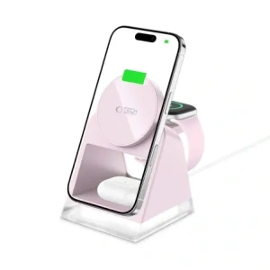 Kup Ładowarka bezprzewodowa Tech-Protect QI15W-A43 3in1 Magnetic MagSafe Wireless Charger Baby Pink - THP3698 - {ean13} - Sklep Home Screen