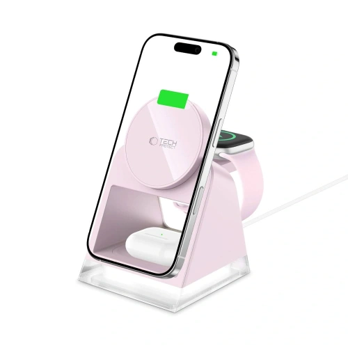 Kup Tech-Protect QI15W-A43 3in1 Magnetic MagSafe vezeték nélküli töltő baba rózsaszín - THP3698 - {ean13} - Sklep Home Screen