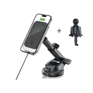 Buy Tech-Protect MM15W-V9 Magnetic MagSafe Dashboard & Vent Car Mount Wireless Charger 15W Black - THP3699 - {ean13} - Home Screen Store Europe