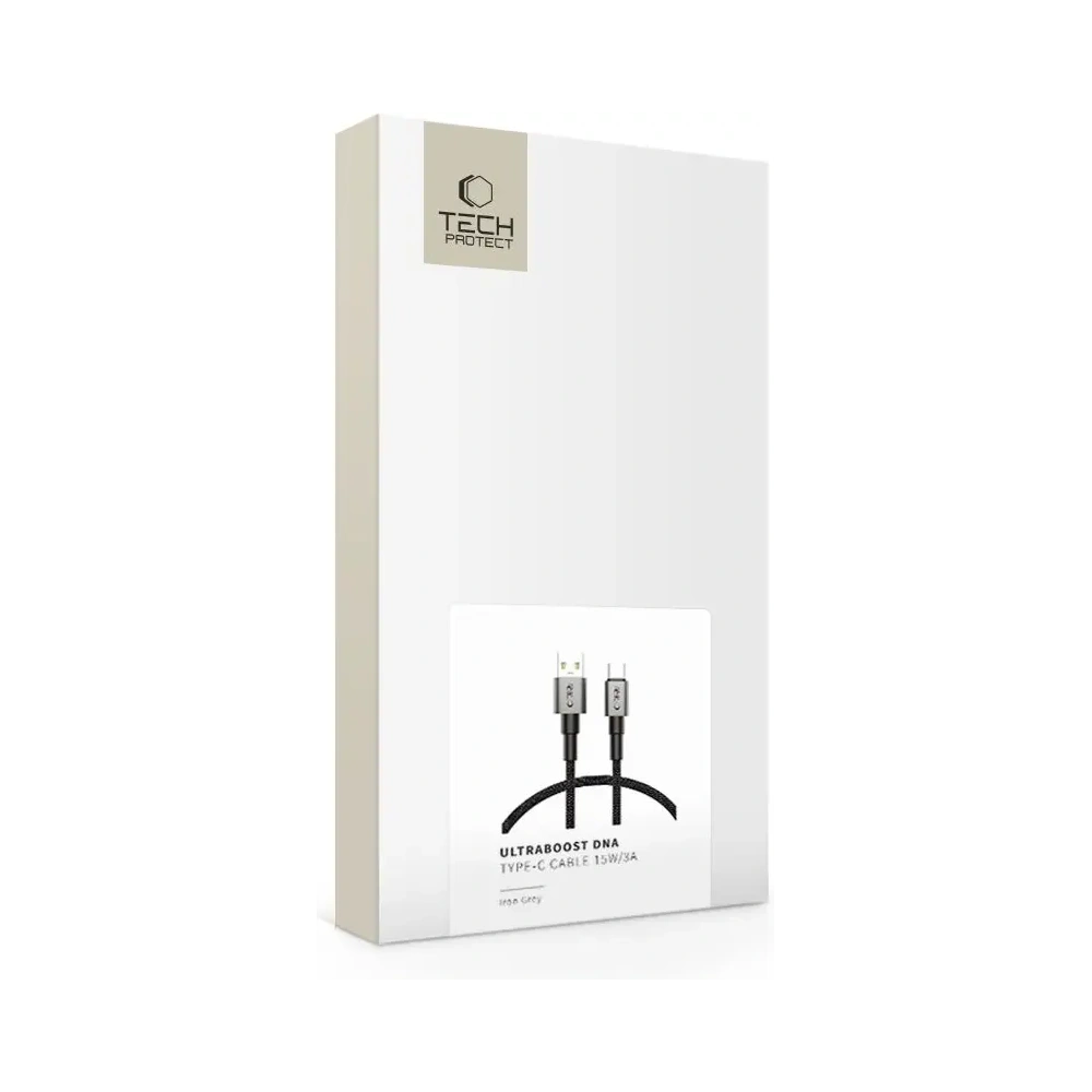 Kabel Tech-Protect Ultraboost DNA USB-A / USB-C Cable 15W/3A 25cm Iron Grey
