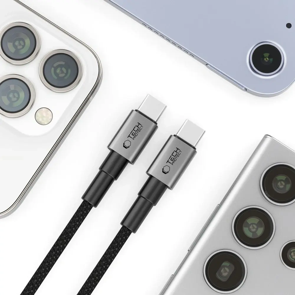 Kabel Tech-Protect Ultraboost DNA USB-C / USB-C Cable PD60W/3A 100cm Iron Grey