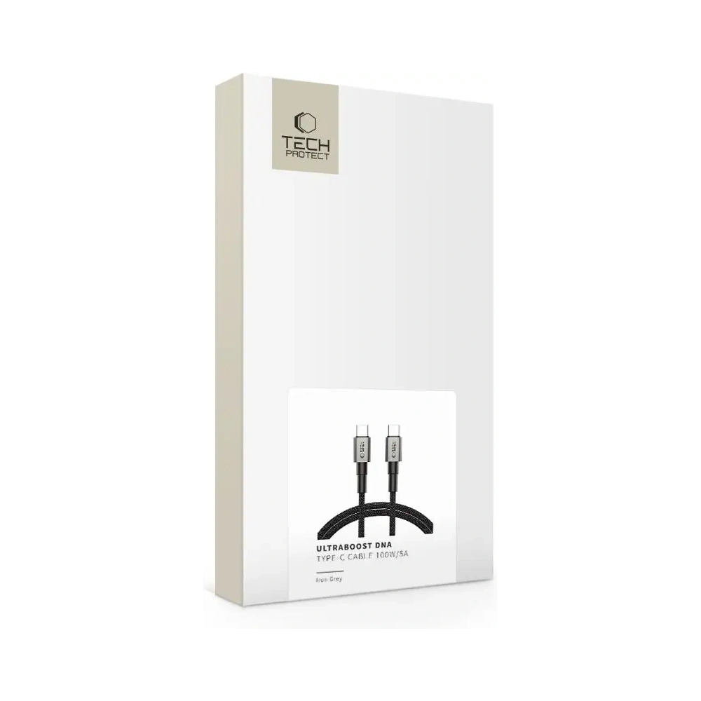 Kabel Tech-Protect Ultraboost DNA USB-C / USB-C Cable PD100W/5A 100cm Iron Grey