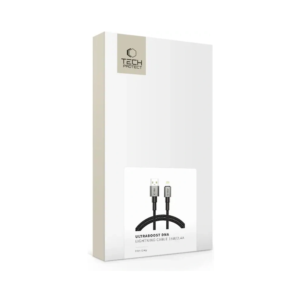 Kabel Tech-Protect Ultraboost DNA USB-A / Lightning Cable 15W/2.4A 100cm Iron Grey