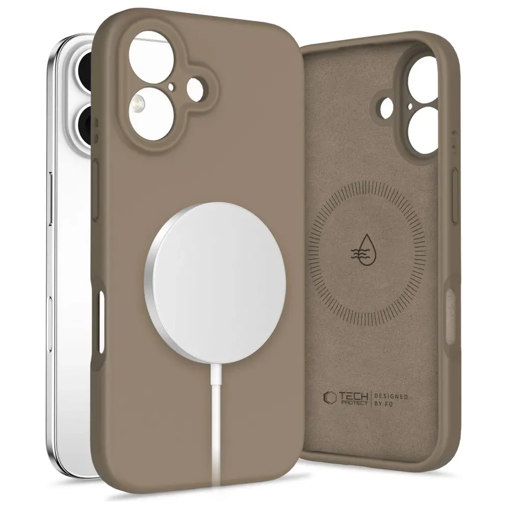 Etui Tech-Protect Liquid Silicone MagSafe Apple iPhone 16 Chocolate Brown
