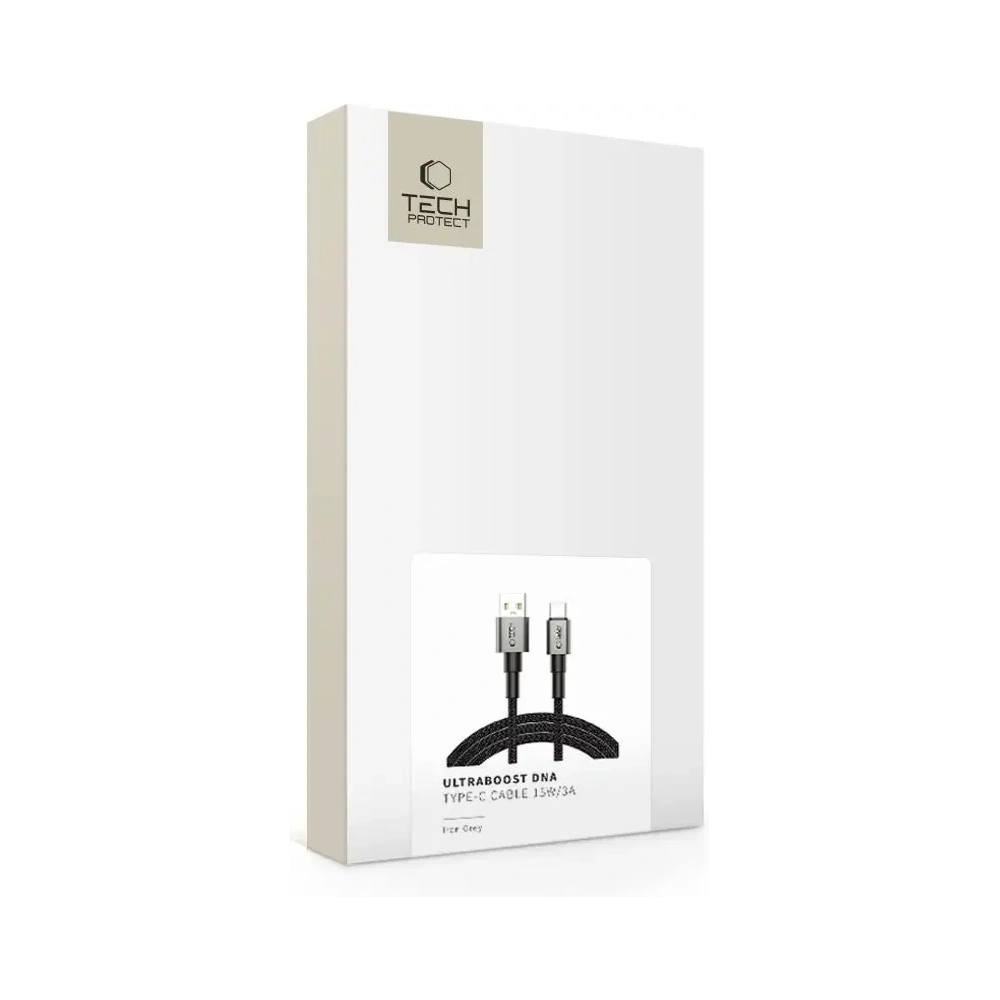 Kabel Tech-Protect Ultraboost DNA USB-A / USB-C Cable 15W/3A 200cm Iron Grey
