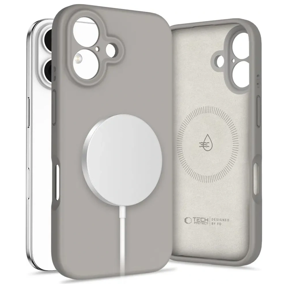 Etui Tech-Protect Liquid Silicone MagSafe Apple iPhone 16 Stone Grey