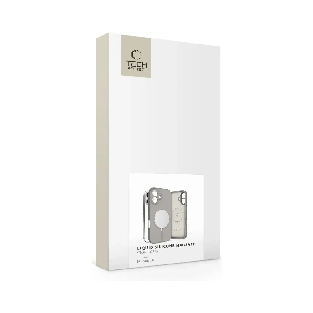 Etui Tech-Protect Liquid Silicone MagSafe Apple iPhone 16 Stone Grey