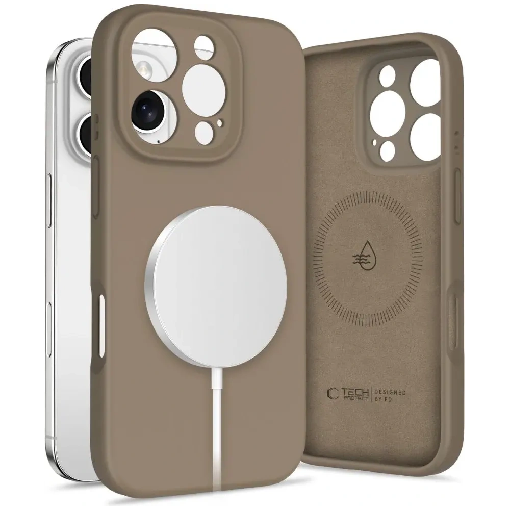 Etui Tech-Protect Liquid Silicone MagSafe Apple iPhone 16 Pro Chocolate Brown