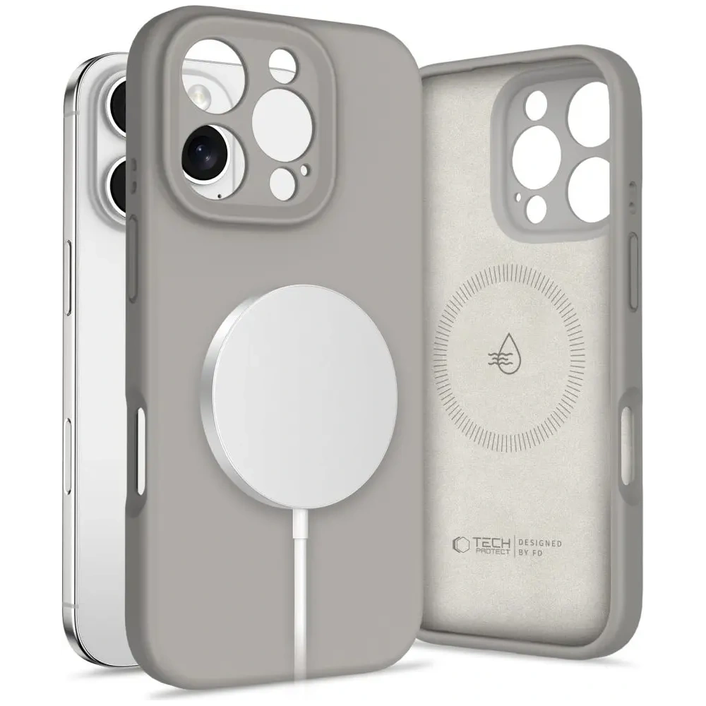 Etui Tech-Protect Liquid Silicone MagSafe Apple iPhone 16 Pro Stone Grey