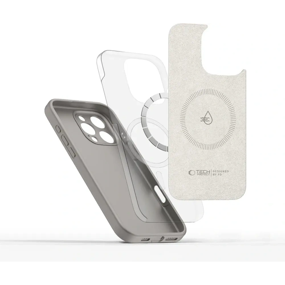 Etui Tech-Protect Liquid Silicone MagSafe Apple iPhone 16 Pro Stone Grey