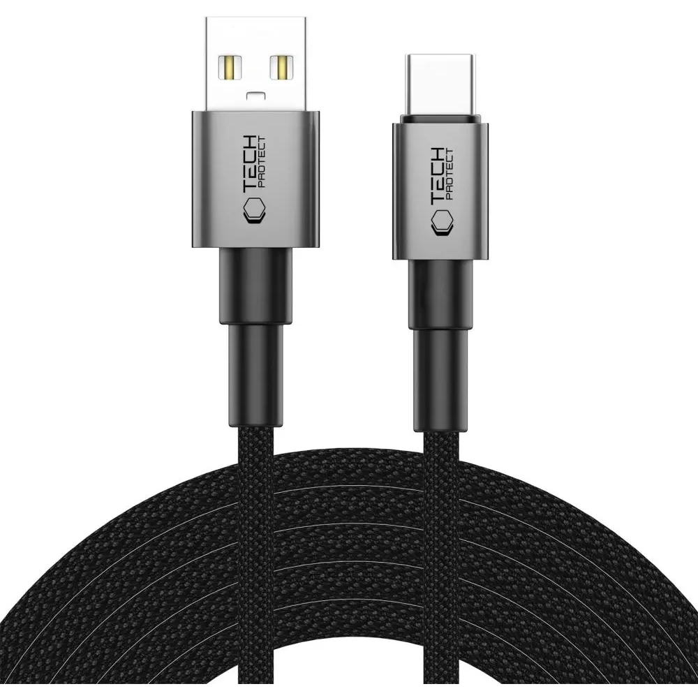 Kabel Tech-Protect Ultraboost DNA USB-A / USB-C Cable 15W/3A 300cm Iron Grey