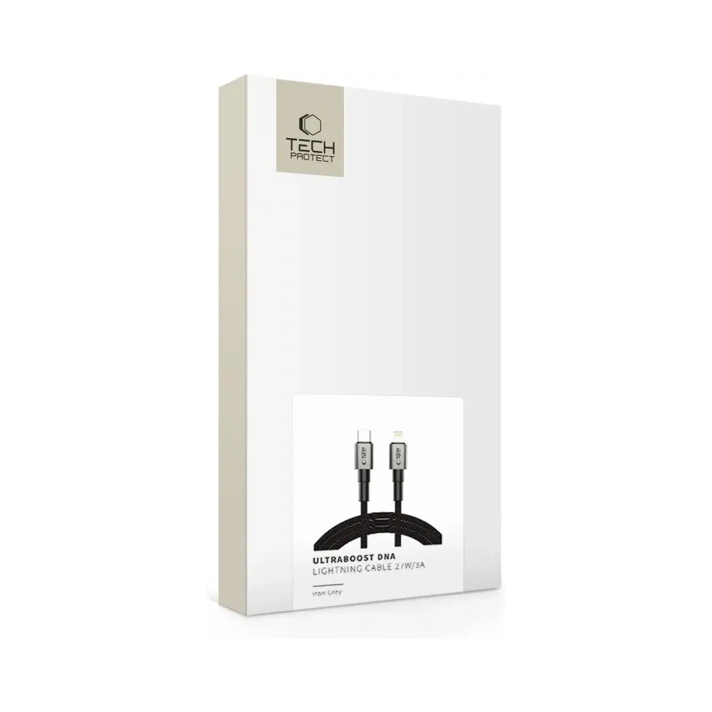 Kabel Tech-Protect Ultraboost DNA USB-C / Lightning Cable PD27W/3A 200cm Iron Grey