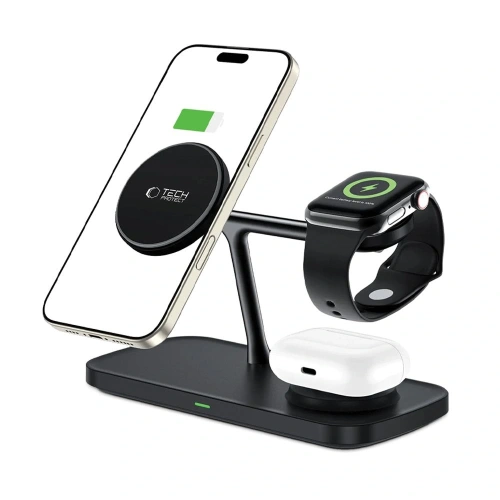 Kup Tech-Protect QI15W-A45 3in1 Magnetic MagSafe vezeték nélküli töltő fekete - THP3732 - {ean13} - Sklep Home Screen