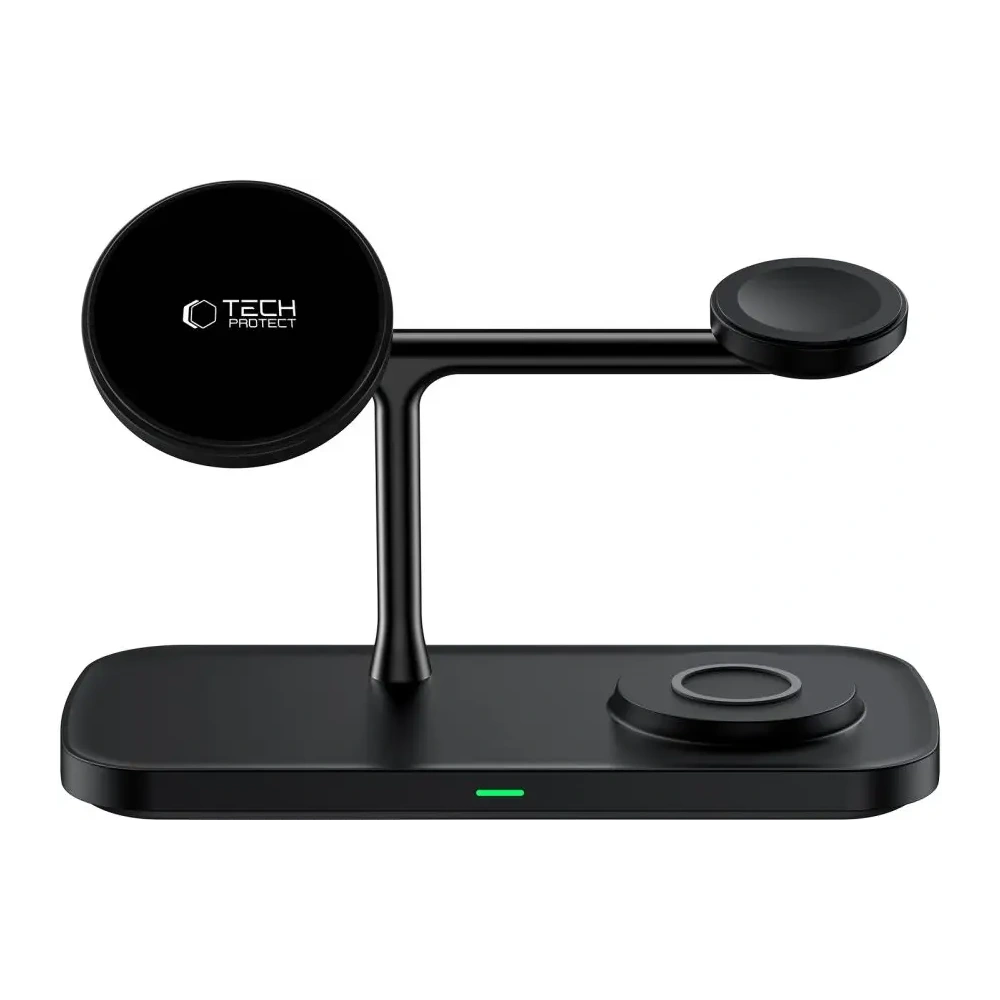 Ładowarka bezprzewodowa Tech-Protect QI15W-A45 3in1 Magnetic MagSafe Wireless Charger Black