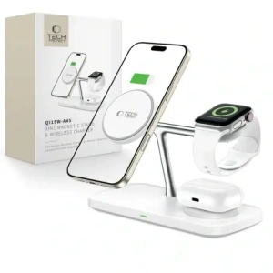 Buy Tech-Protect QI15W-A45 3in1 Magnetic MagSafe Wireless Charger White - THP3733 - {ean13} - Home Screen Store Europe