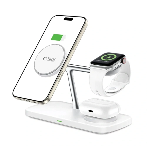 Kup Tech-Protect QI15W-A45 3in1 Magnetic Încărcător Wireless MagSafe Alb - THP3733 - {ean13} - Sklep Home Screen