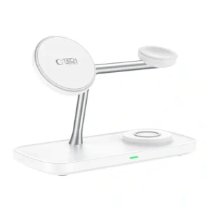 Kup Ładowarka bezprzewodowa Tech-Protect QI15W-A45 3in1 Magnetic MagSafe Wireless Charger White - THP3733 - {ean13} - Sklep Home Screen