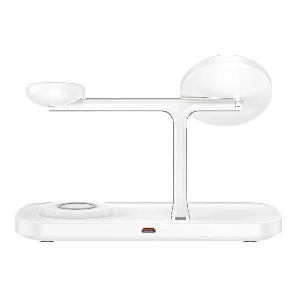 Ładowarka bezprzewodowa Tech-Protect QI15W-A45 3in1 Magnetic MagSafe Wireless Charger White