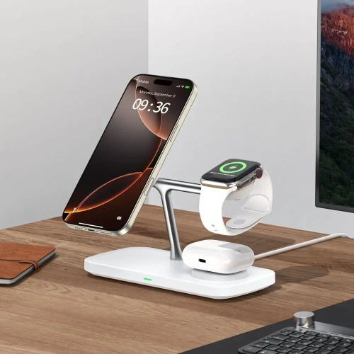 Kup Tech-Protect QI15W-A45 3in1 Magnetic Încărcător Wireless MagSafe Alb - THP3733 - {ean13} - Sklep Home Screen