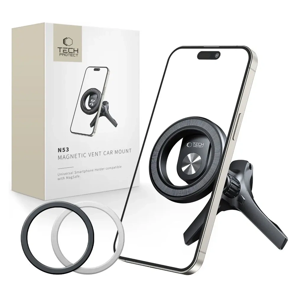 Uchwyt samochodowy do kratki Tech-Protect N53 Magnetic MagSafe Stable Vent Car Mount Black