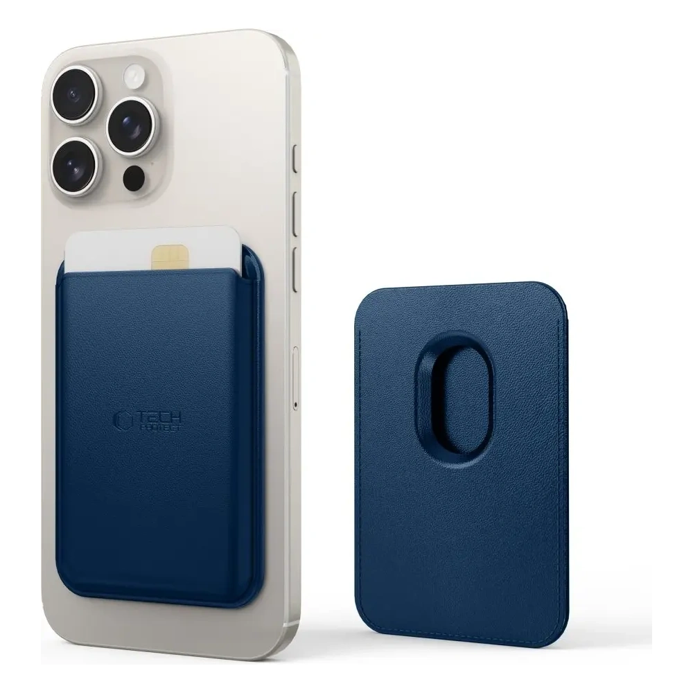 Magnetyczne etui na karty Tech-Protect MagWallet MagSafe Universal Magnetic Card Holder Navy Blue
