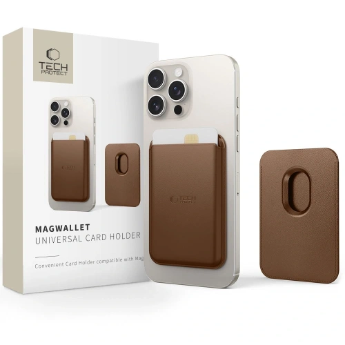 Kup Magnetyczne etui na karty Tech-Protect MagWallet MagSafe Universal Magnetic Card Holder Brown - THP3736 - {ean13} - Sklep Home Screen
