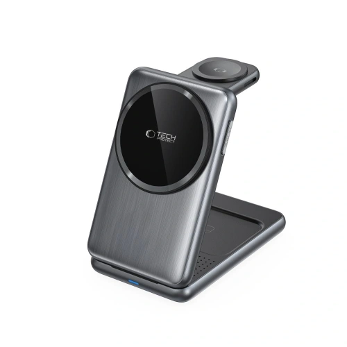 Kup Ładowarka bezprzewodowa Tech-Protect QI15W-A42 3in1 Magnetic MagSafe Wireless Charger Space Grey - THP3737 - {ean13} - Sklep Home Screen