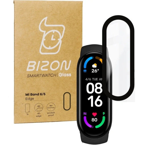 Kup Szkło hartowane Bizon Glass Edge do Xiaomi Mi Band 6 / 5 czarne - BIZ8049 - {ean13} - Sklep Home Screen